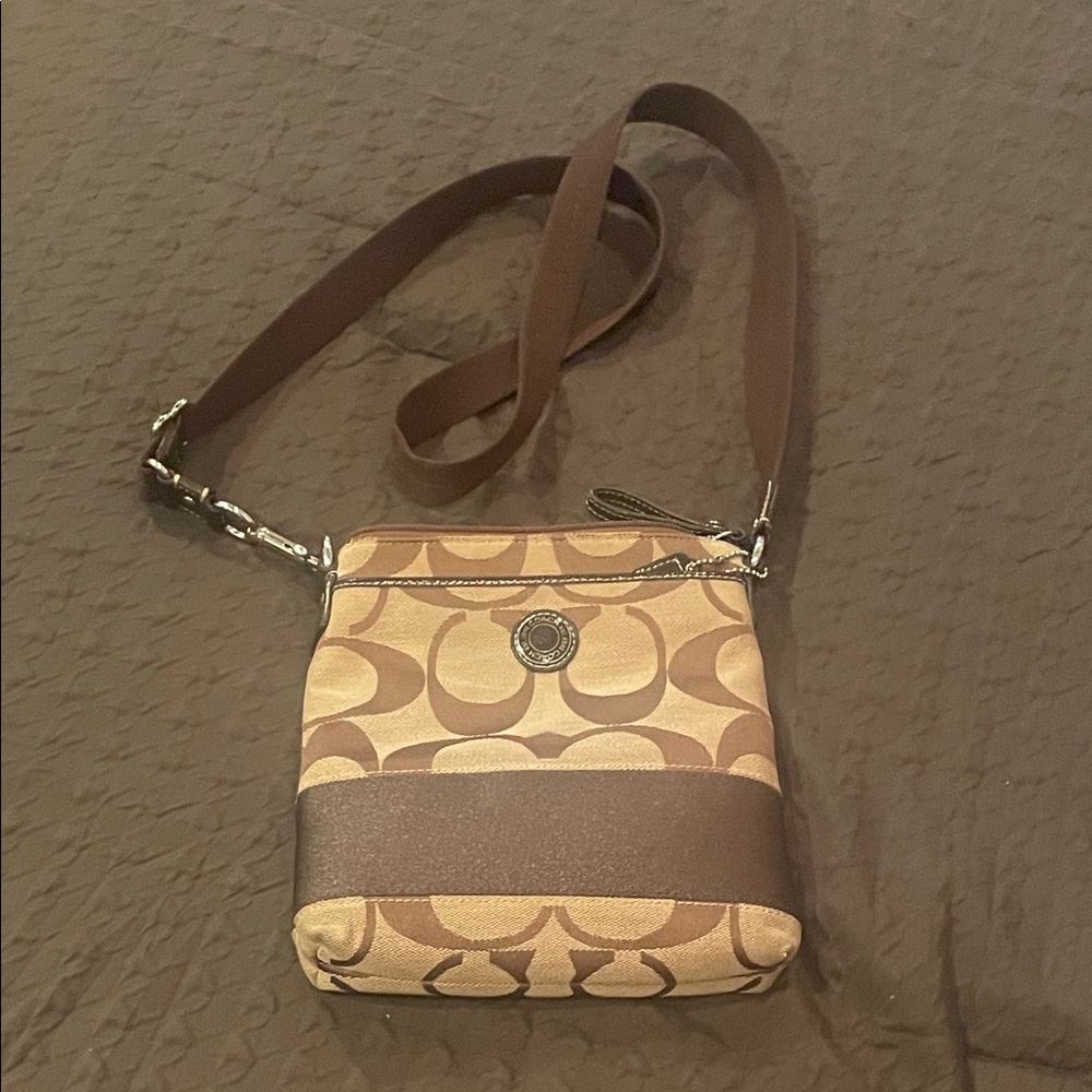 Coach Tan and Brown Crossbody Bag